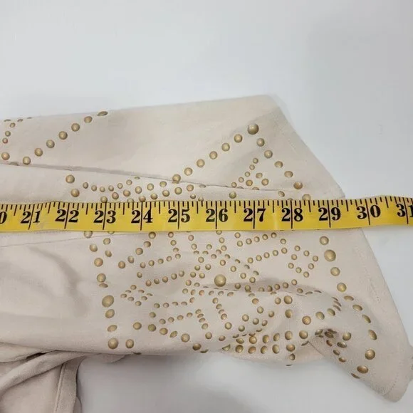 Coldwater Creek Women's Cream Faux Suede Western/Boho Open Jacket Size M - Picture 13 of 13